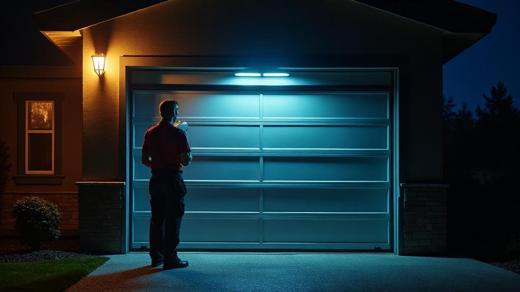 Emergency garage door repair service at night